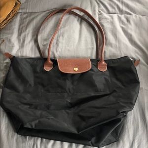 Black Longchamp Le Pliage tote bag